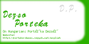 dezso porteka business card